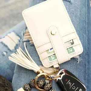 Leopard Beaded Key Ring Wallet Bracelet